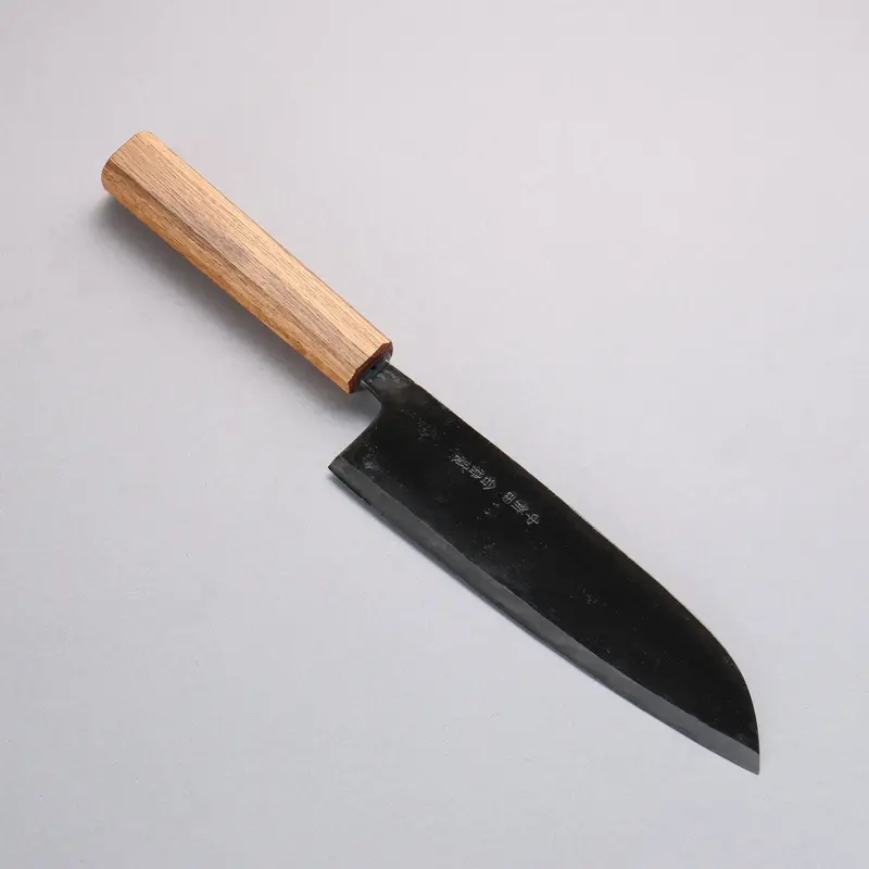 Nakaniida White Steel #2 Kurouchi Santoku – 180Mm, Natural Oak Handle 1