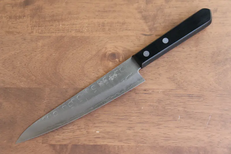 Nao Yamamoto Aus8 Hammered Petty Knife – 160Mm Black Pakkawood Handle 1