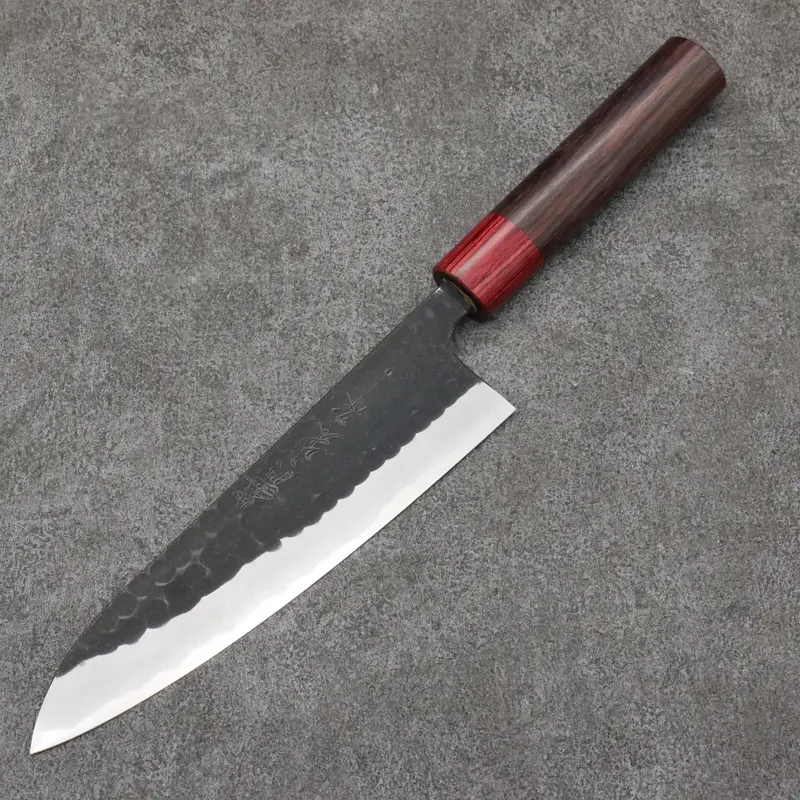 Nao Yamamoto Blue Steel Kurouchi Gyuto – 180Mm With Shitan Wood Handle And Red Pakka Wood Ferrule 1