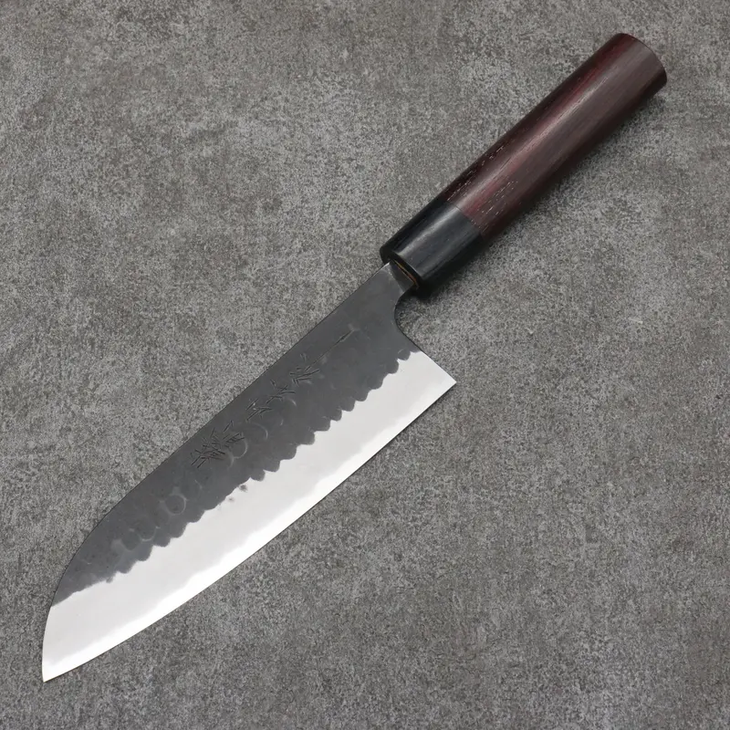 Nao Yamamoto Kurouchi Santoku 170Mm – Blue Steel #2 Blade With Shitan Wood & Black Pakka Wood Ferrule Handle 1