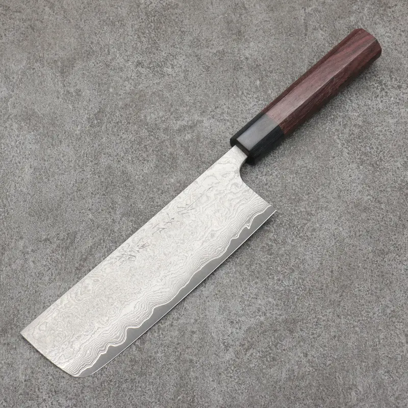 Nao Yamamoto Nakiri 165Mm – Vg-10 Black Damascus Blade With Shitan Wood Handle 1