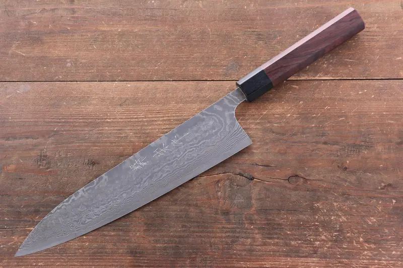 Nao Yamamoto Sg2 Black Damascus Gyuto – 240Mm With Shitan Handle 1