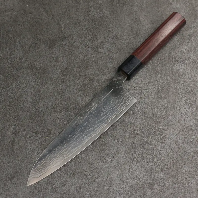Nao Yamamoto Sg2 Damascus Gyuto – 180Mm Migaki-Finished Chef Knife With Rosewood Handle And Black Pakka Wood Ferrule 1