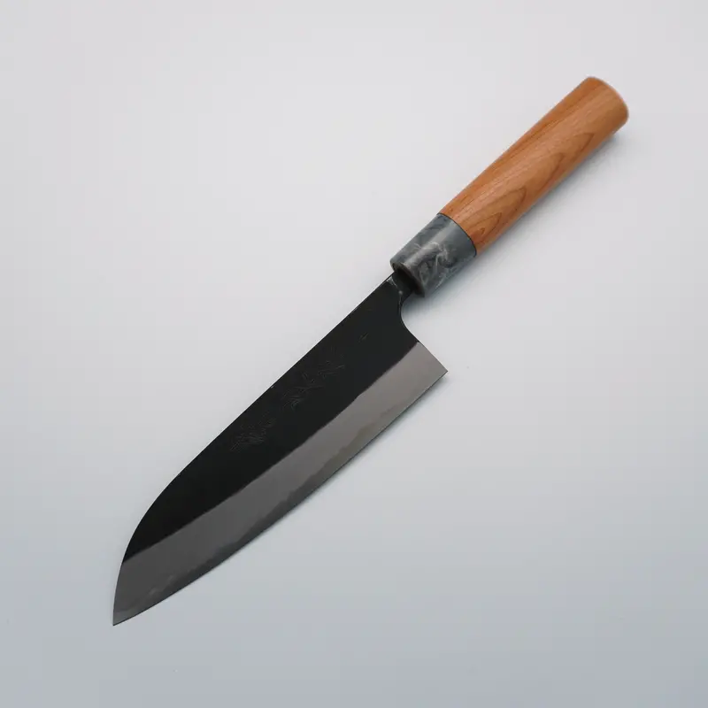 Nao Yamamoto White Steel No.2 Kurouchi Santoku – 170Mm Cherry Wood Handle 1