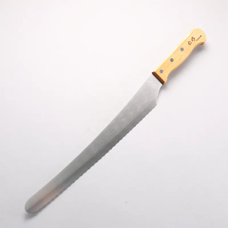 Nisaku Stainless Steel Serrated Bread Knife – 300Mm With Natural Wood Handle 1