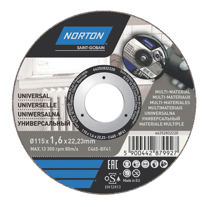 Norton 115Mm Multi-Material Cutting Discs – 1.6Mm Thick, 5-Pack Bundle 1