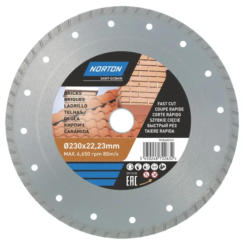 Norton 230×22.23Mm Multi-Material Diamond Cutting Disc – Wet/Dry Use 1