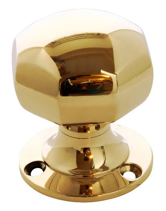 Octagonal Door Knob In Brass Finish 1