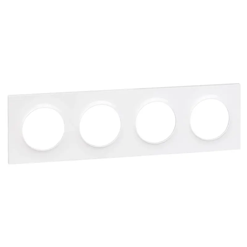 Odace 4-Port White Finishing Plate By Schneider Electric 1