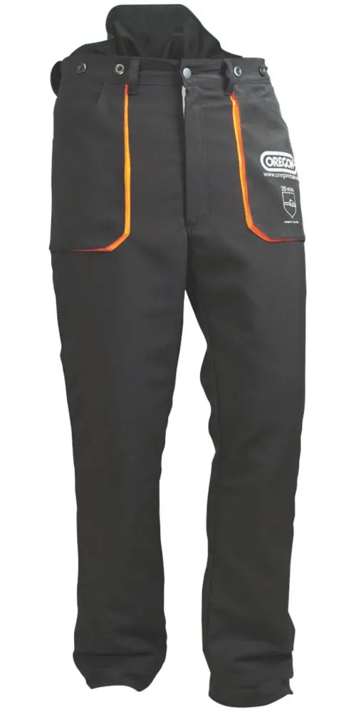 Oregon Yukon Type A Chainsaw Trousers – Black & Orange, Waist 58–60 Cm, Inseam 84 Cm 1