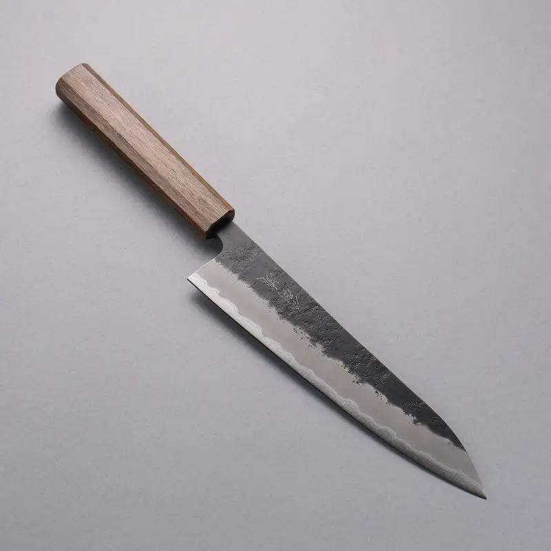 Oul Blue Super Black Nashiji Gyuto Chef Knife – 210Mm With Oak Handle 1