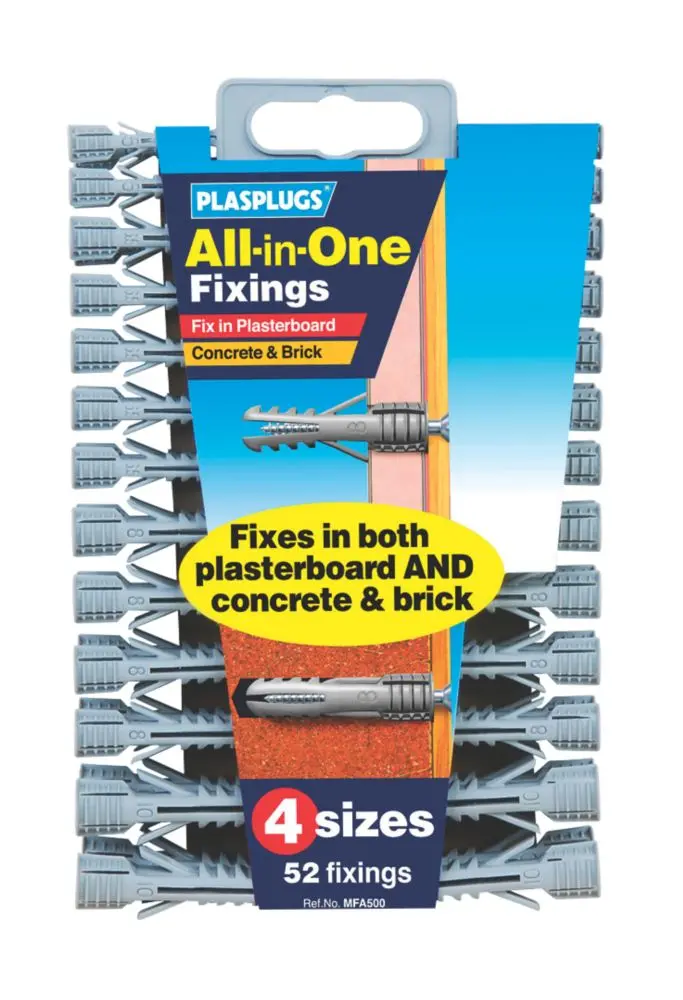 Plasplugs All-In-One Wall Plug Kit – 52-Piece Universal Fixing Set 1