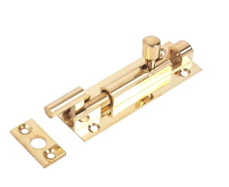 Polished Brass Necked Bolt – 76Mm Length 1
