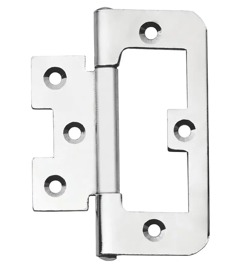 Polished Chrome Flush-Mount Hinges – 76Mm × 33Mm, Pack Of 2 1