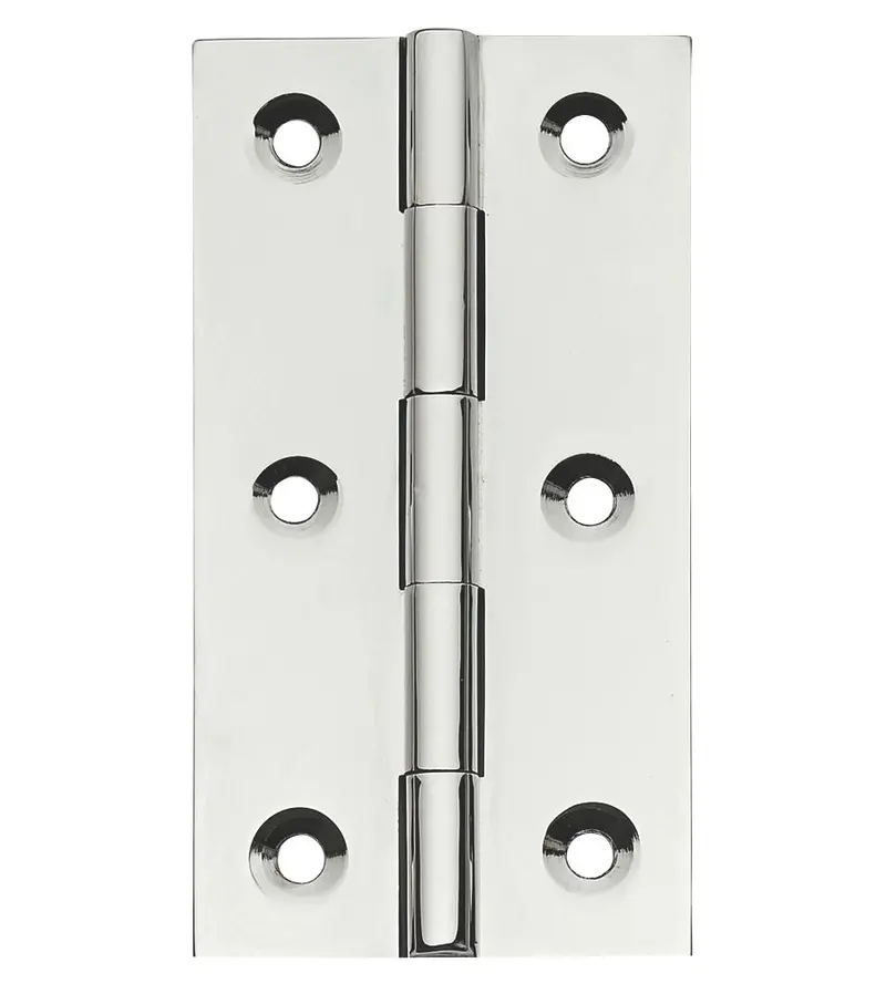 Polished Chrome Solid Drawn Butt Hinges – 64Mm × 35Mm, Pack Of 2 1