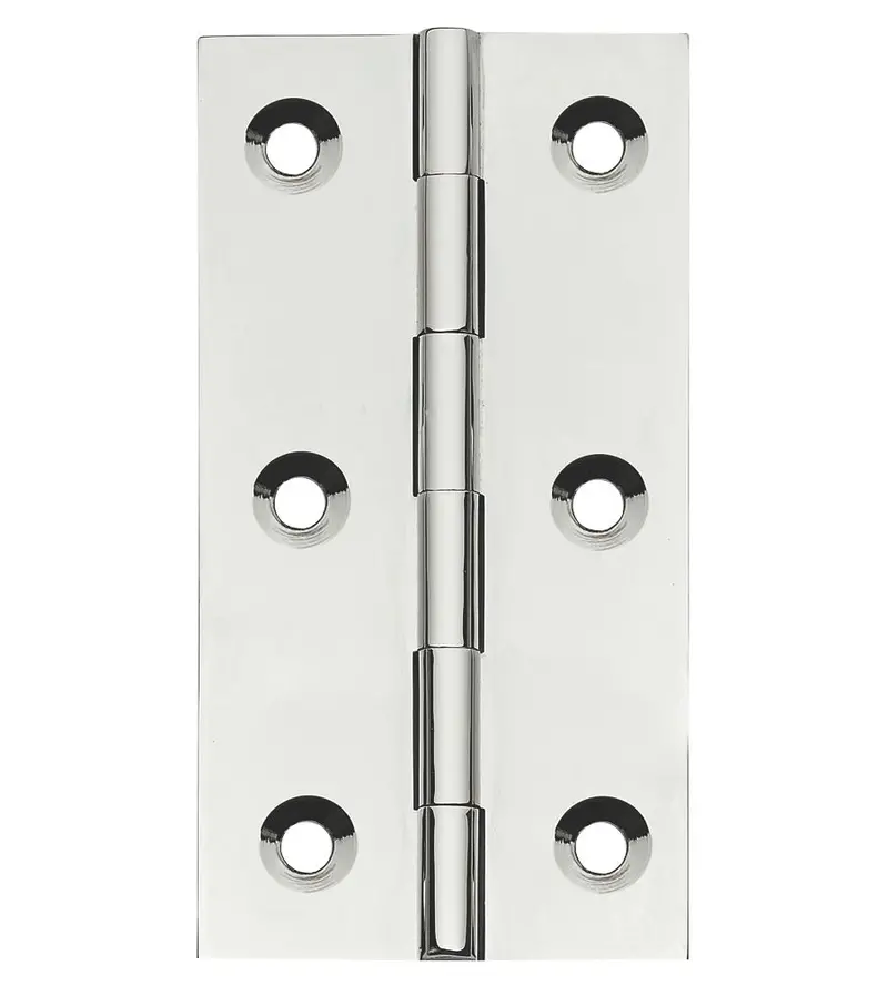Polished Chrome Solid Drawn Butt Hinges – 76Mm × 41Mm, Pack Of 2 1