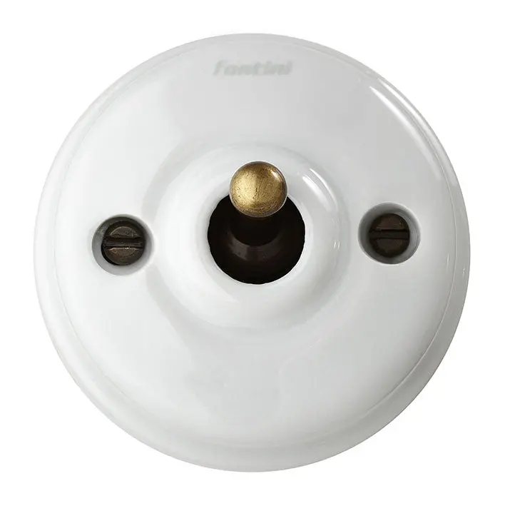 Porcelain Toggle Switch – Antique Bronze & White Rocker Switch, Cross-Function 2