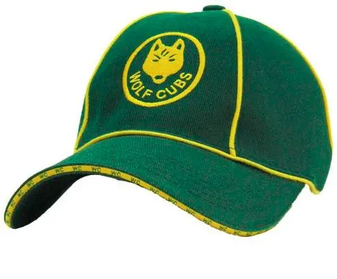 Retro Green Wolf Cub Cap – Vintage-Inspired Youth Headwear 1