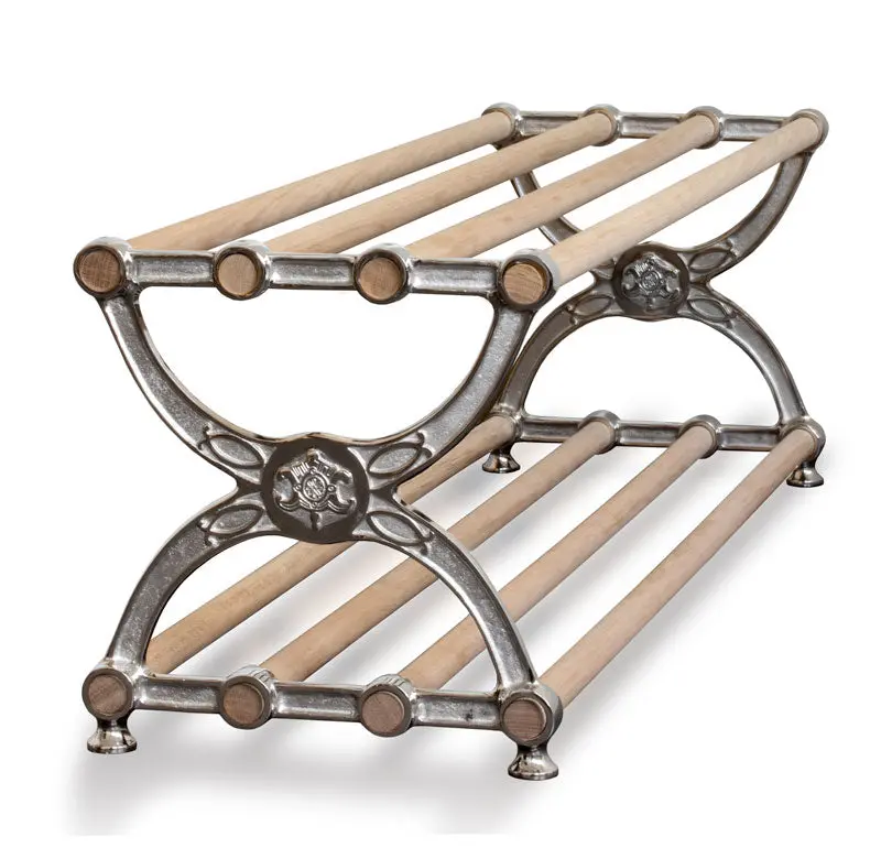 Retro Shoe Shelf – Sekelskifte Nickel & Oak, 115 Cm 1