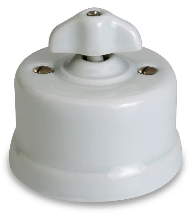 Retro-Style Surface-Mount White Porcelain Light Switch (Cross Type) 1
