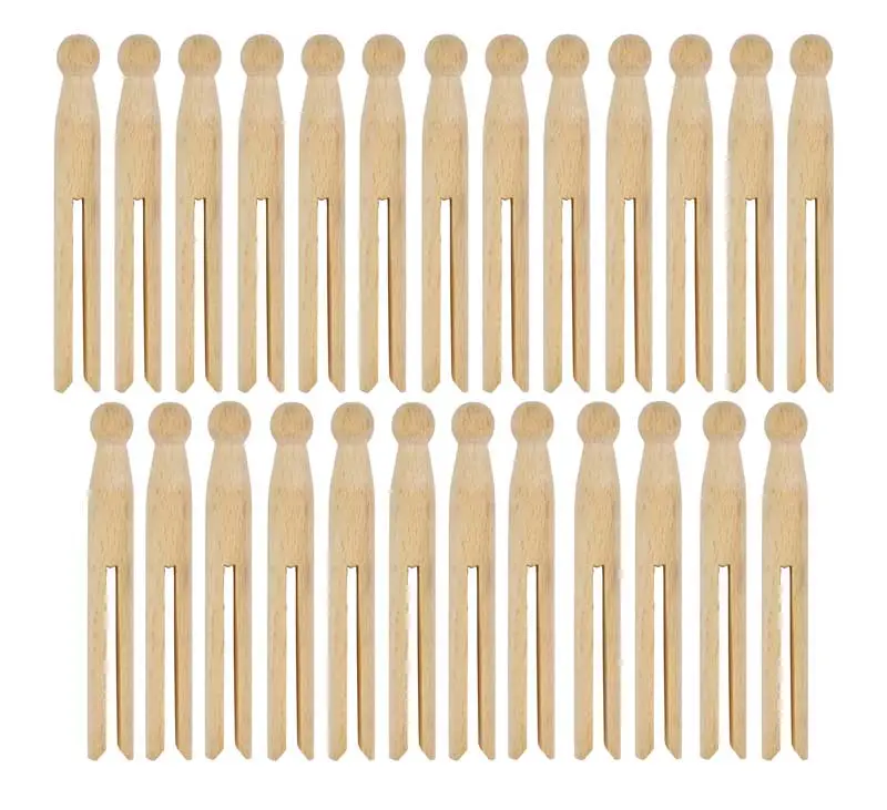 Retro-Style Wooden Clothespins – Pack Of 25 1