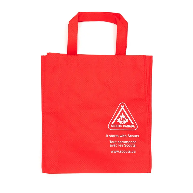 Reusable Eco-Friendly Shopping Tote – Red With Logo 1
