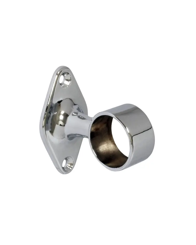 Rhombohedral Pipe Holder In Chrome – Through-Mount Design 1