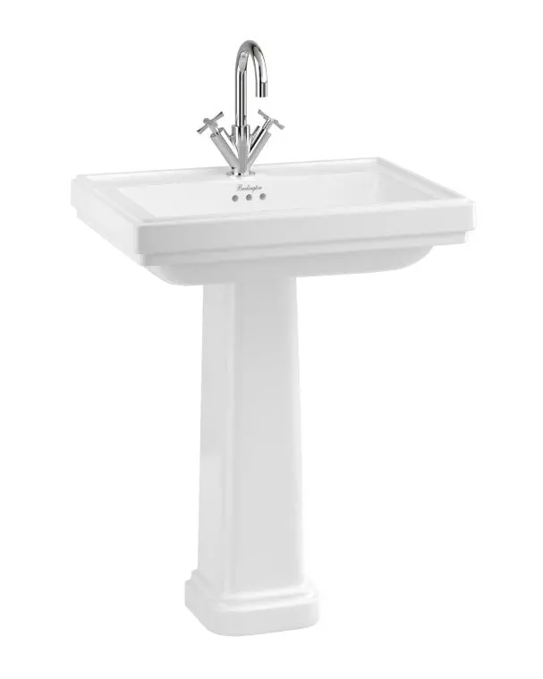 Riviera 65 Cm Wall-Mounted Washstand With Pedestal Base 1