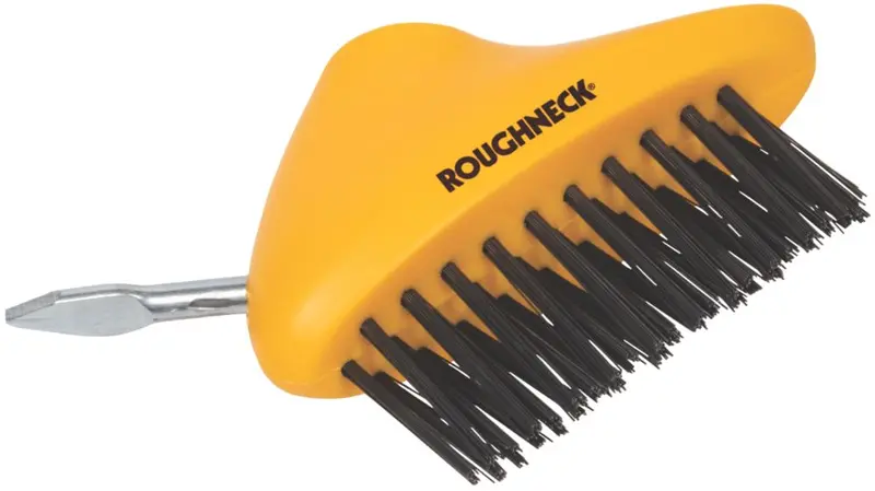 Roughneck Plastic Deck Wire Brush – Non-Marring Bristles For Composite & Wood Decks 1