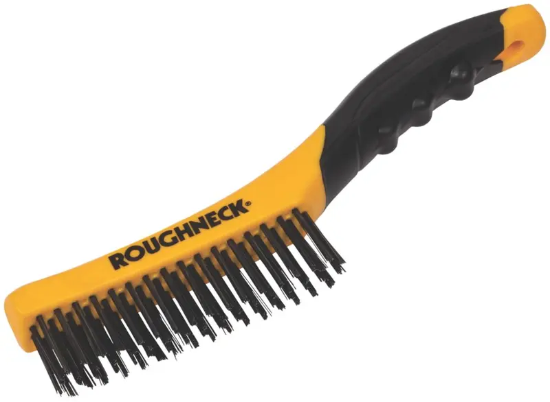 Roughneck Soft-Grip Shoe-Handle Wire Brush – Ergonomic Grip & Stiff Bristles 1