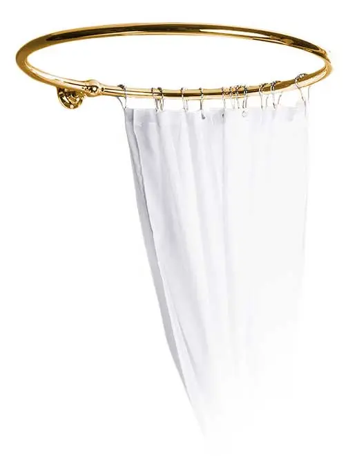 Round 70 Cm Brass Shower Curtain Rod Holder 1