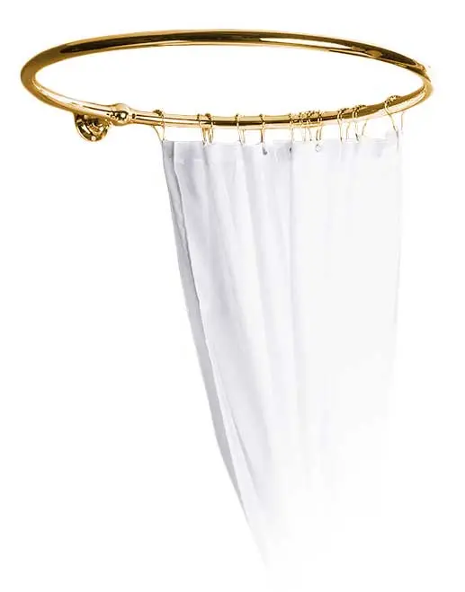 Round 90 Cm Brass Shower Curtain Rod Holder 1