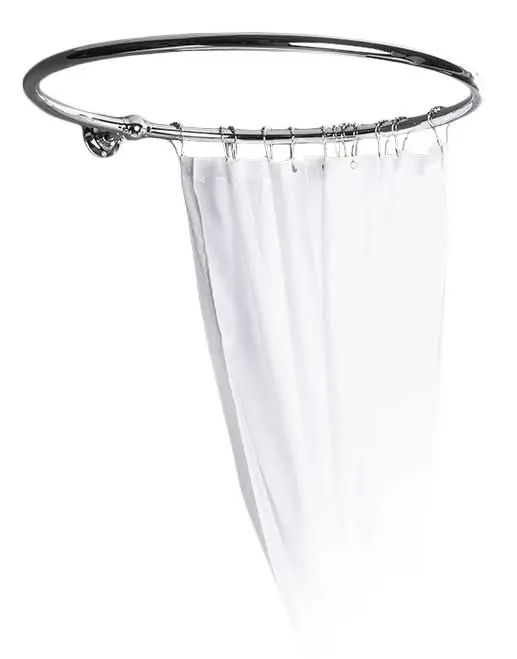 Round 90 Cm Chrome Shower Curtain Rod Holder 1