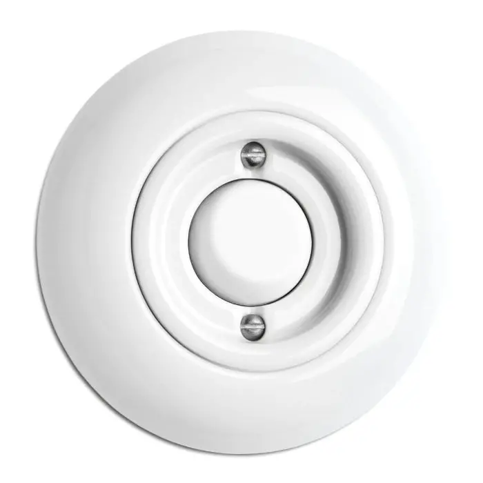 Round Porcelain Light Switch – Blank Indicator Button 1