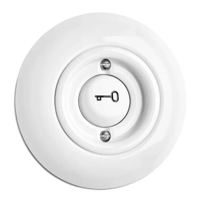 Round Porcelain Light Switch – Door Release Button 1