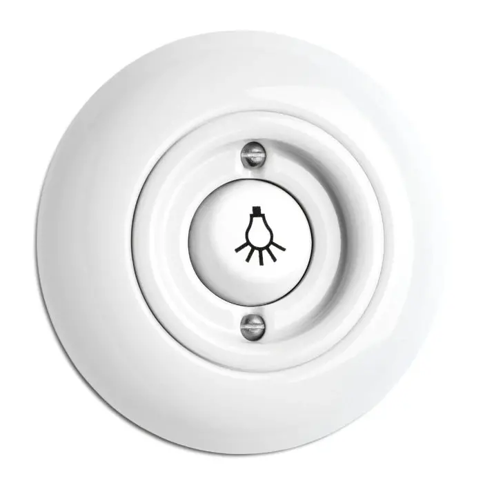 Round Porcelain Light Switch – Stairwell Lighting Indicator 1