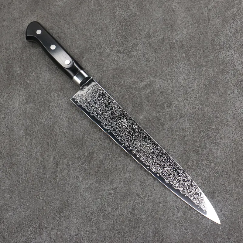 Ryusen Bonten Unryu Vg-10 Sujihiki – 240Mm 63-Layer Damascus, Black Pakkawood 1