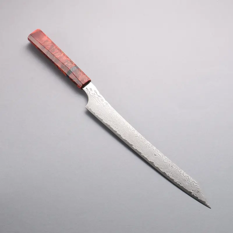 Ryusen Gurenhiryu Kai Spg Strix Damascus Sujihiki Knife – 260Mm, Stabilized Poplar Wood Grip 1