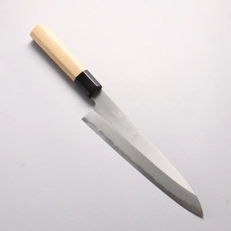 Sakai Kikumori White Steel #1 210Mm Gyuto With Magnolia Handle And Water Buffalo Horn Ferrule 1
