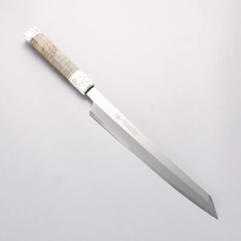 Sakai Takayuki Chef Series Hien Kiritsuke Yanagiba – 270Mm Silver Steel #3 Blade, Stabilized Wood Handle With White Ferrule & End Cap, Includes Sheath 1