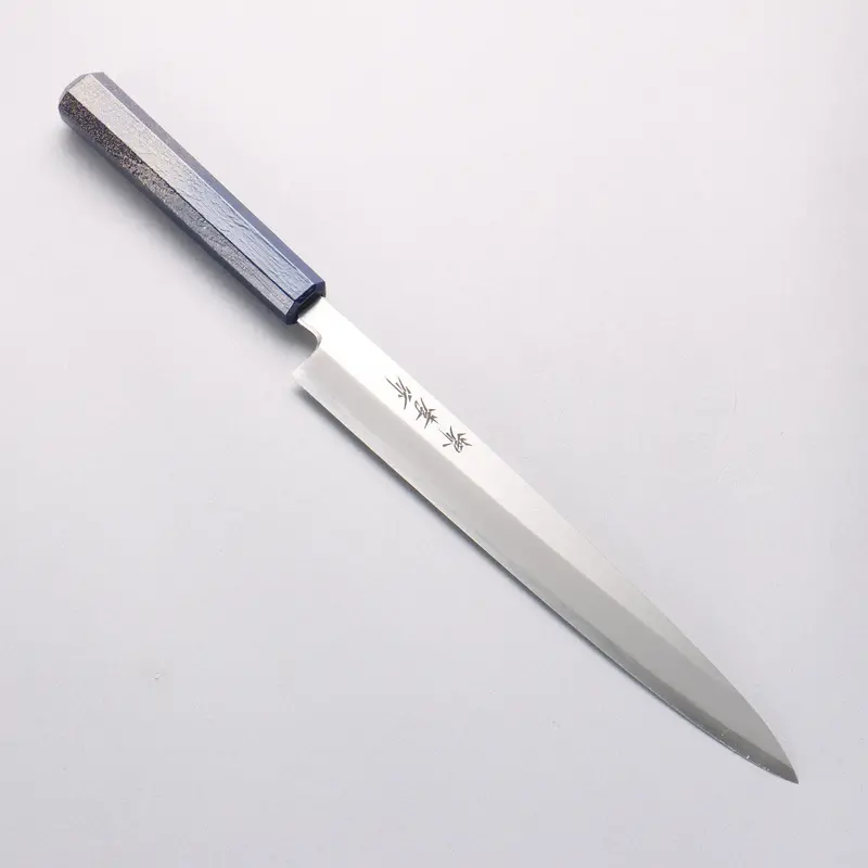 Sakai Takayuki Nanairo Inox Molybdenum Yanagiba Knife – 240Mm With Turquoise Pearl Abs Resin Handle 1