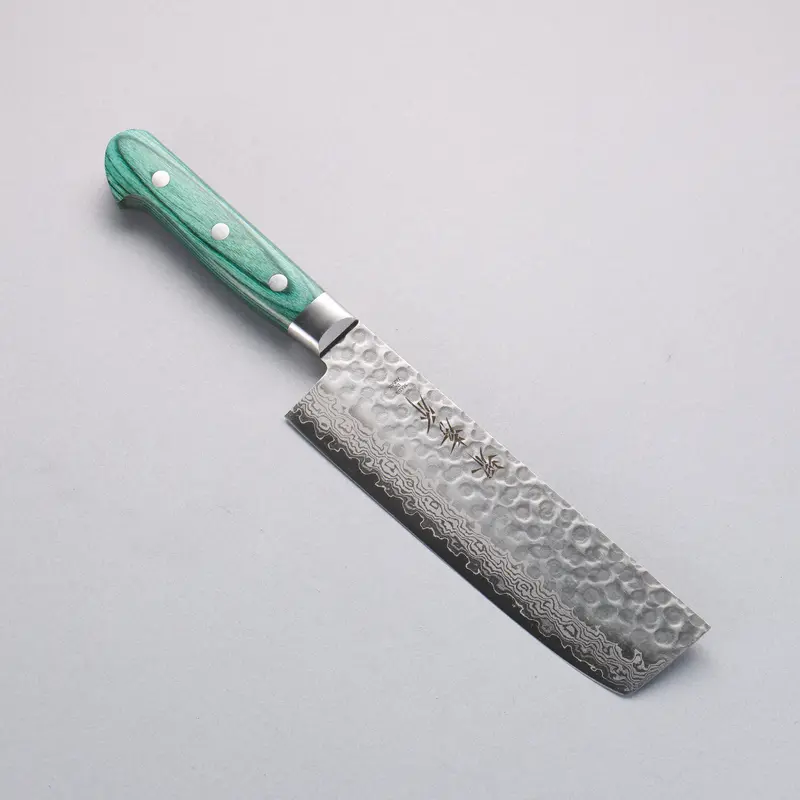 Sakai Takayuki Vg-10 17-Layer Damascus Nakiri – 170Mm With Green Pakkawood Handle 1