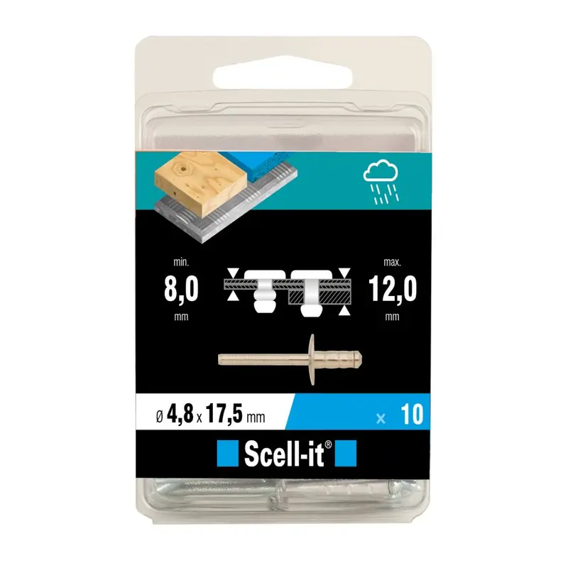 Scell-It A2 Stainless Steel Rounded Rivets – 4.8Mm × 17.5Mm, 10-Pack 1