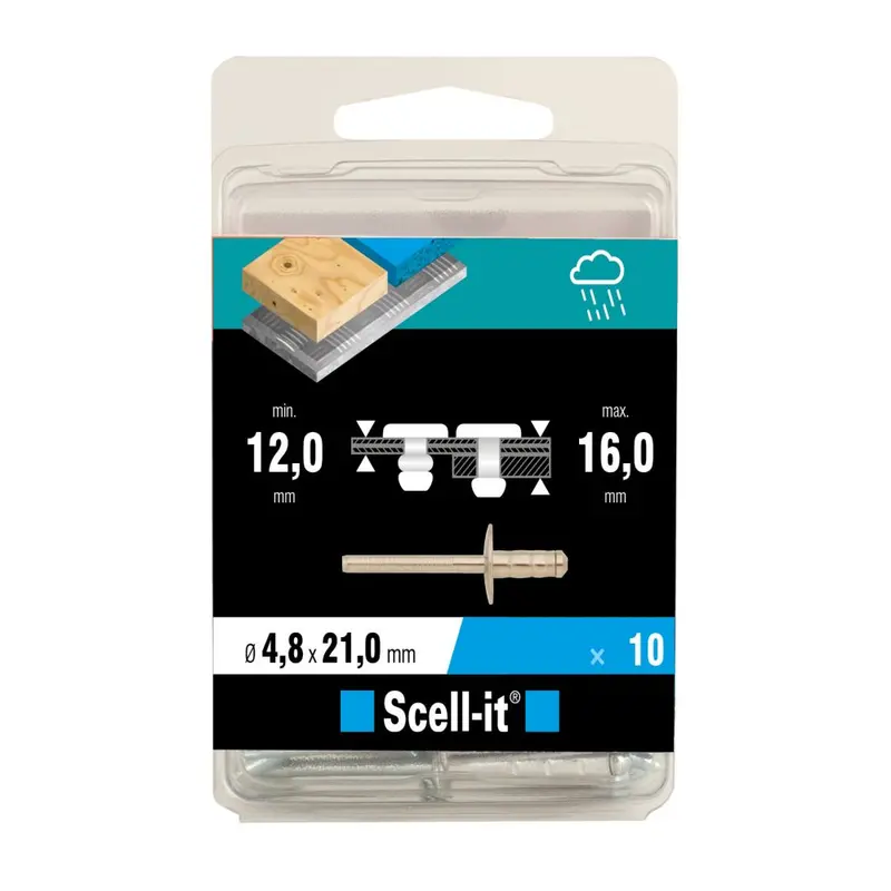 Scell-It A2 Stainless Steel Rounded Rivets – 4.8Mm × 21Mm, 10-Pack 1