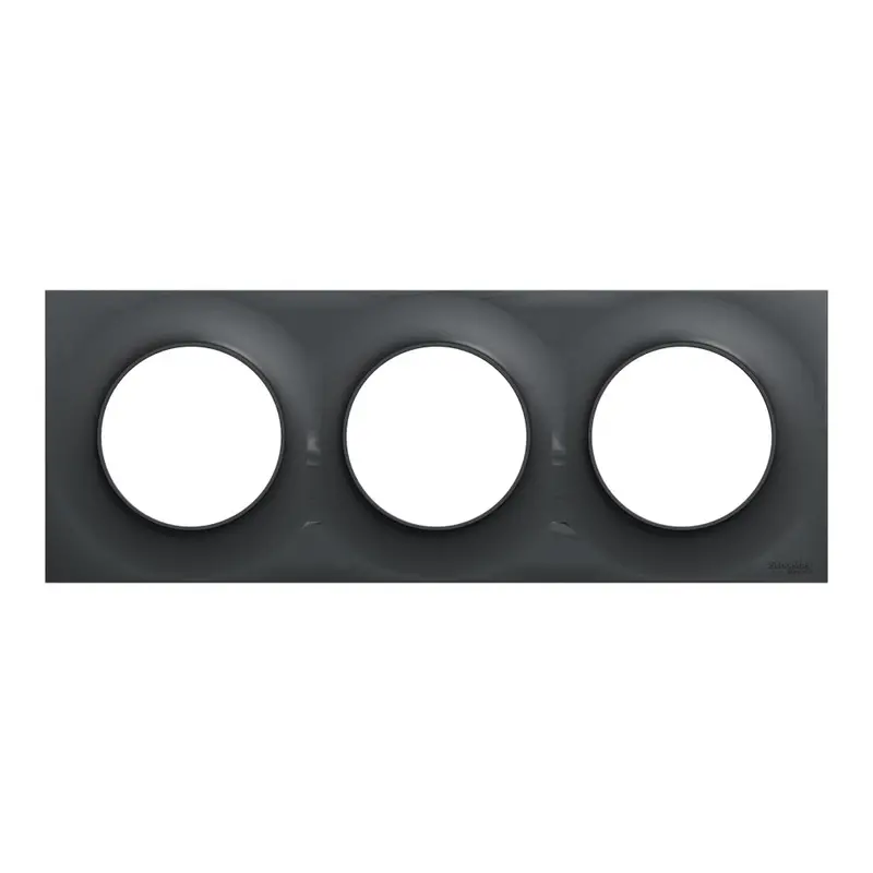 Schneider Electric Odace Triple-Gang Anthracite Finishing Plate 1