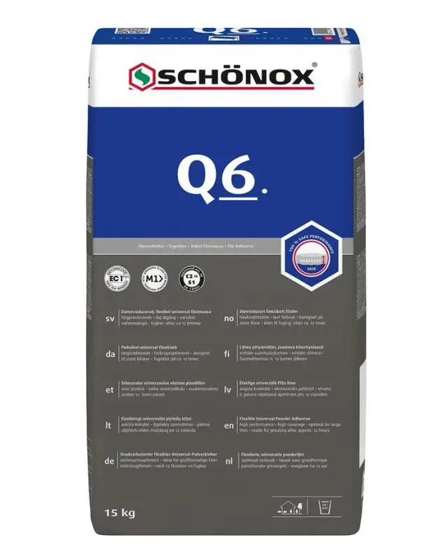 Schönox Q6 Heavy-Duty Tile Adhesive (15 Kg) 1