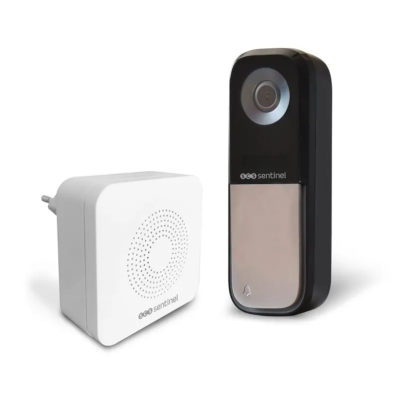 Scs Sentinel Dual-Mode Doorbell System – Wired Door Station + Wireless Chime (Black) 1