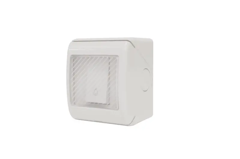 Scs Sentinel Weatherproof Wired Push Button – White Outdoor Doorbell Switch 1