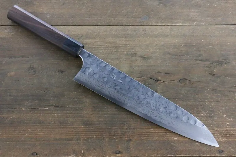 Seisuke 240Mm Blue Steel #2 Hammered Damascus Gyuto – Shitan Handle 1
