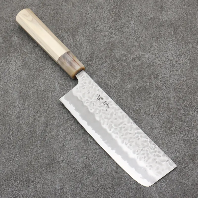Seisuke Kumo White Steel #1 Hammered Nakiri – 165Mm With Magnolia Handle 1